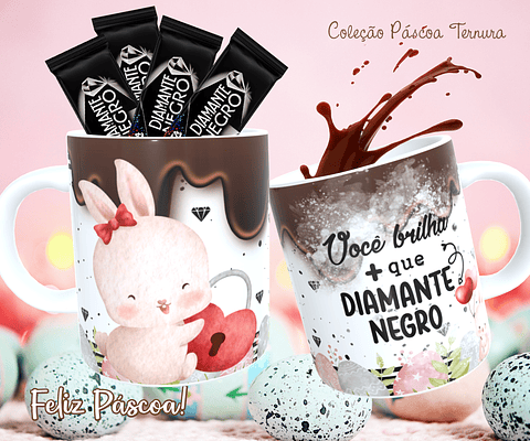 30 Arte para Caneca e Almofada Páscoa Cute Arquivo Editável