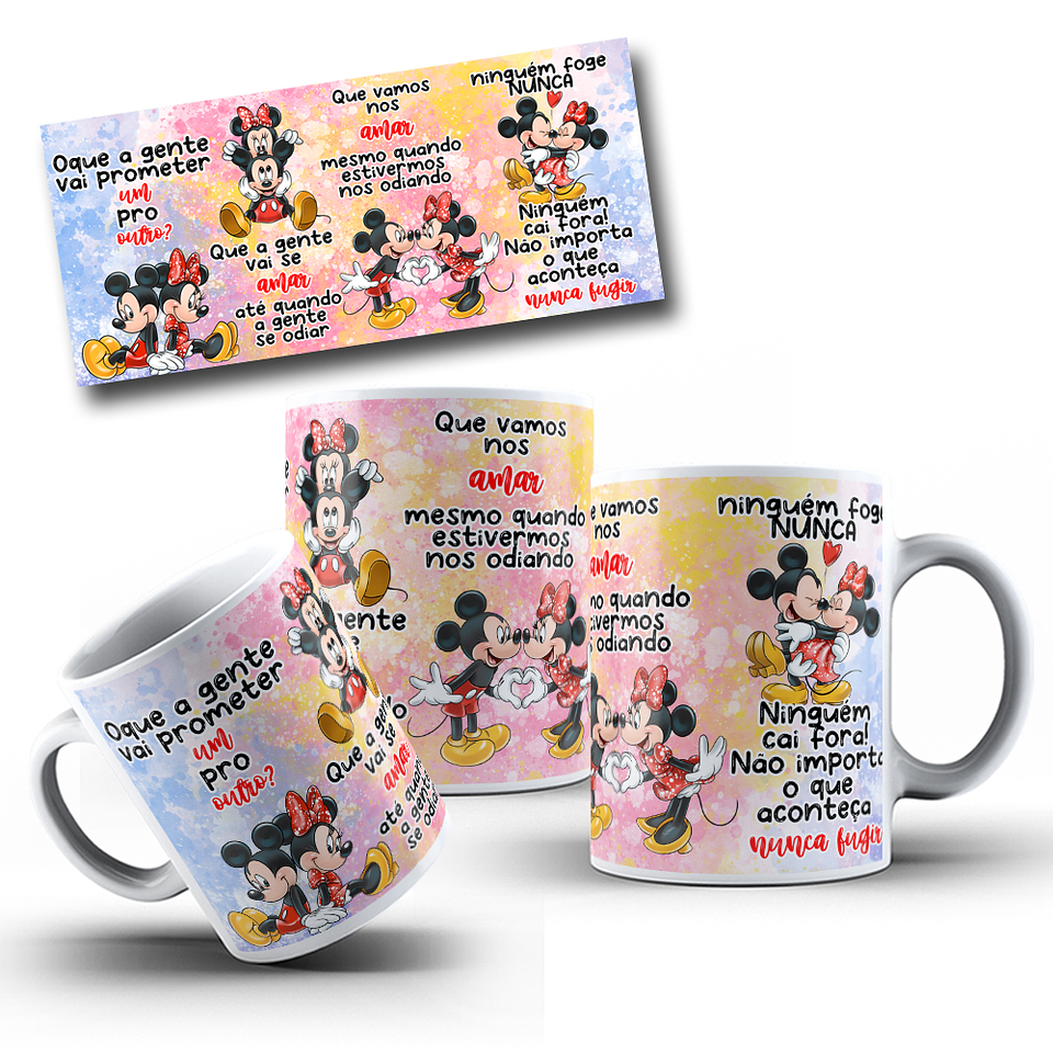 Artes Caneca O que a Gente Vai Prometer Um Para o Outro Mickey e Minnie Arquivos Editável  1