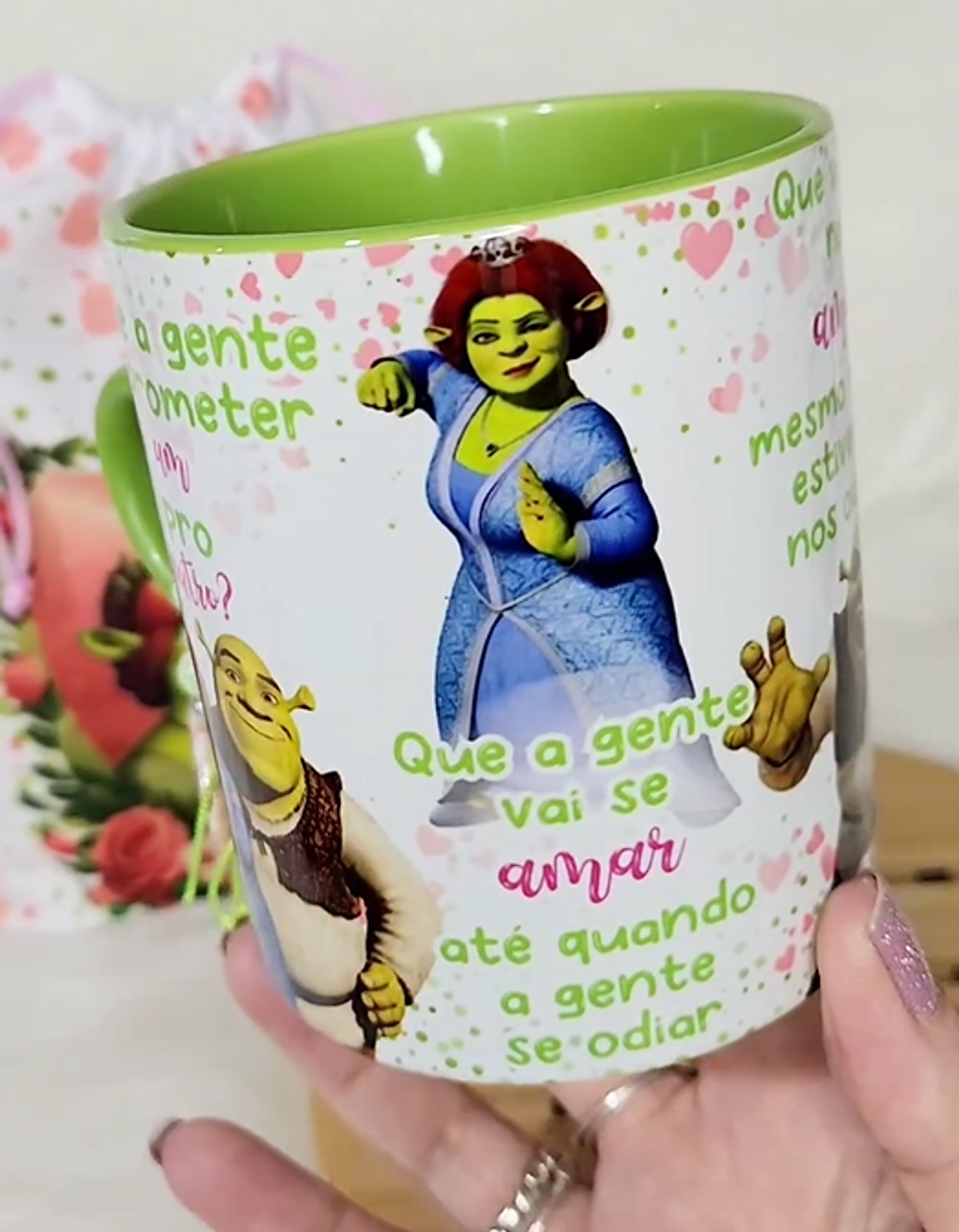 Artes Caneca O que a Gente Vai Prometer Um Para o Outro Shrek e Fiona Arquivos Editável 2