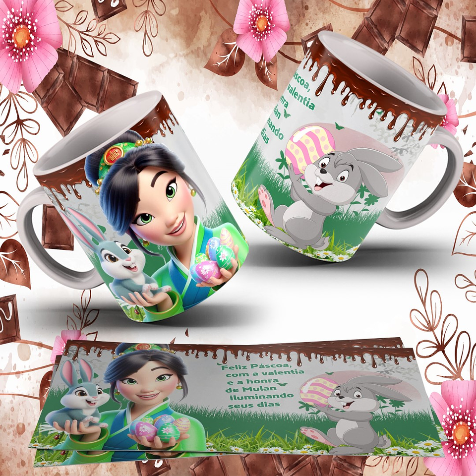 13 Arte para Caneca Páscoa Princesas da Disney Arquivo Editável  10