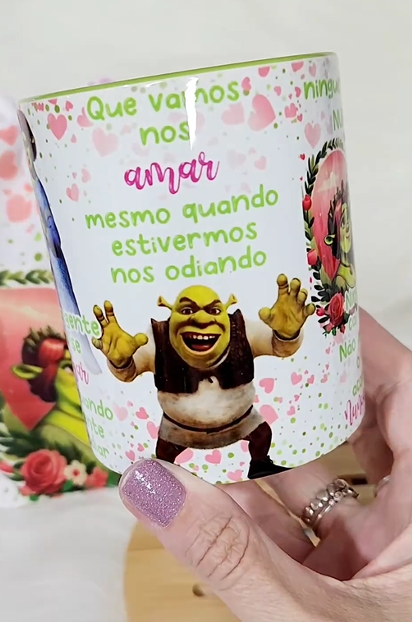 Artes Caneca O que a Gente Vai Prometer Um Para o Outro Shrek e Fiona Arquivos Editável 3