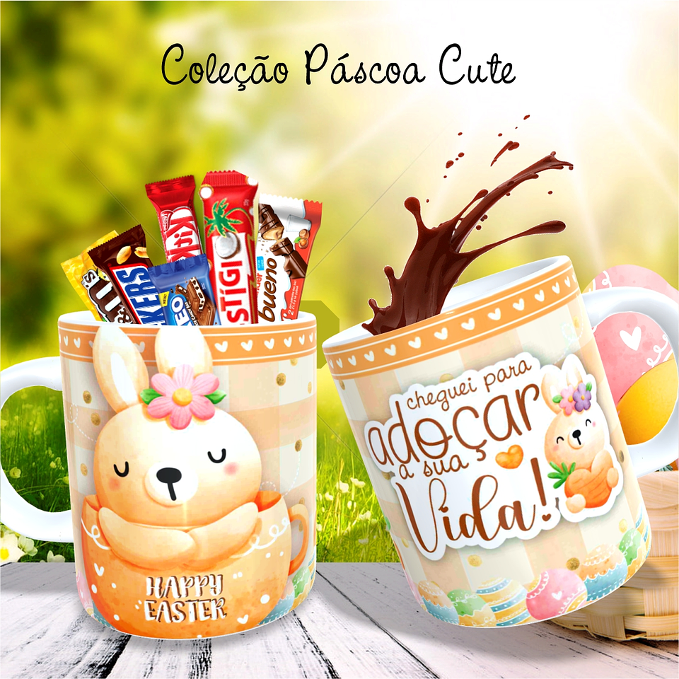 30 Arte para Caneca Almofada e Body Páscoa Cute Arquivo Editável 4