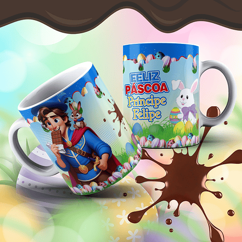 12 Arte para Caneca Páscoa Real dos Principes Arquivo Editável 