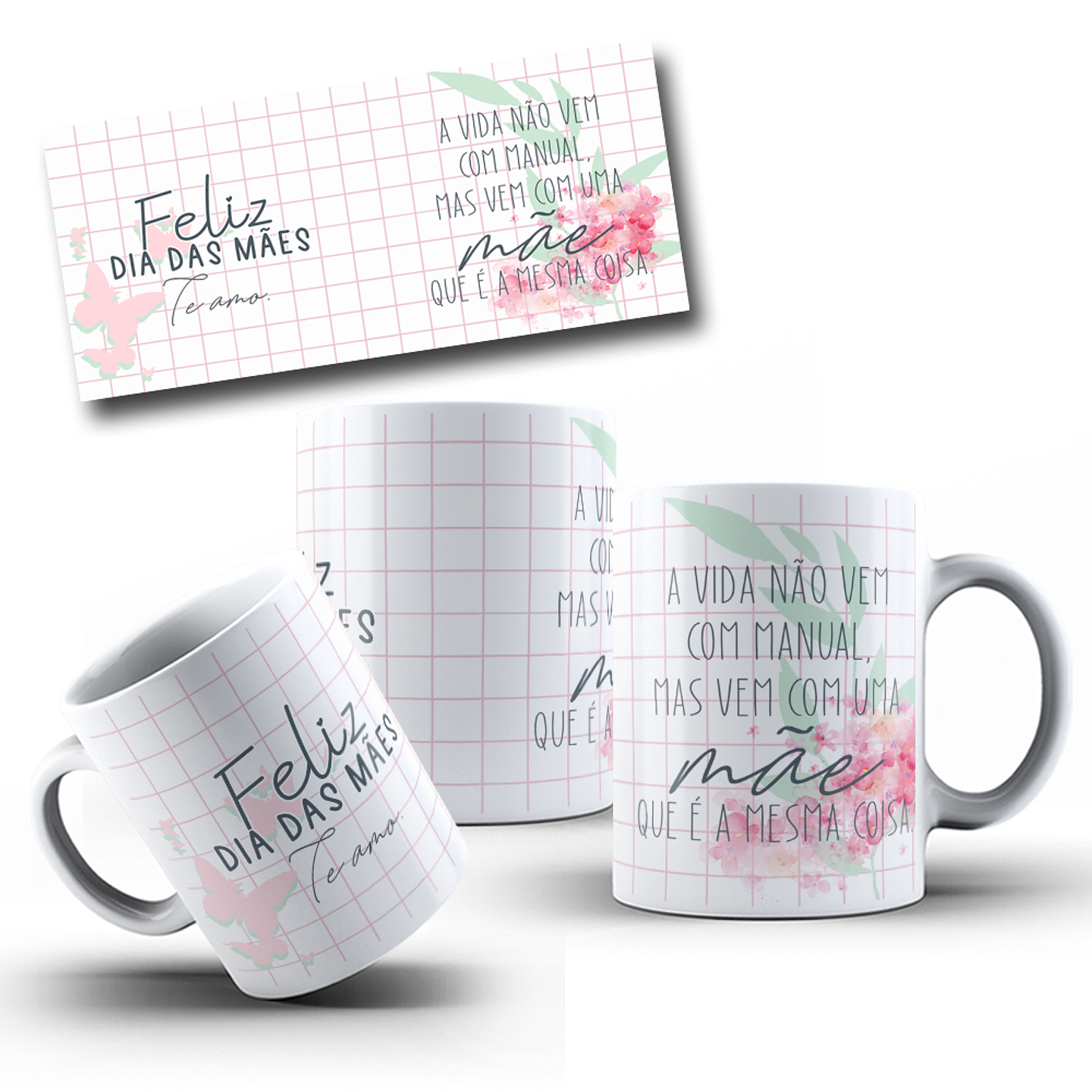 30 Arte para Caneca Ee Azulejo Dia das Mães Arquivo Editável 9