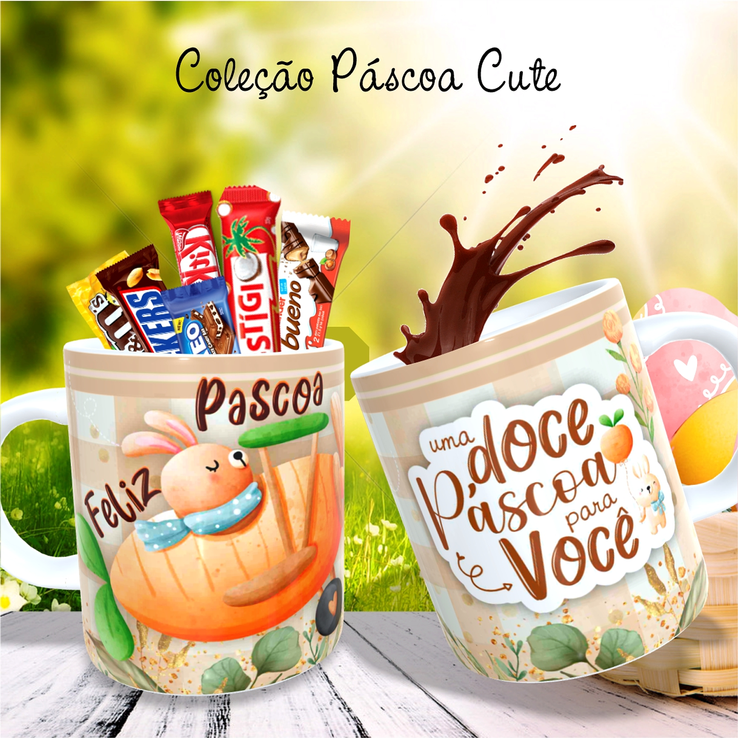 30 Arte para Caneca Almofada e Body Páscoa Cute Arquivo Editável 5