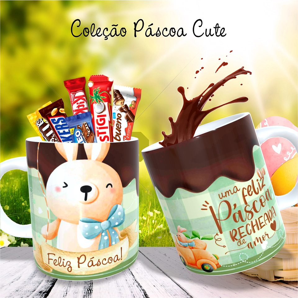 30 Arte para Caneca Almofada e Body Páscoa Cute Arquivo Editável 6