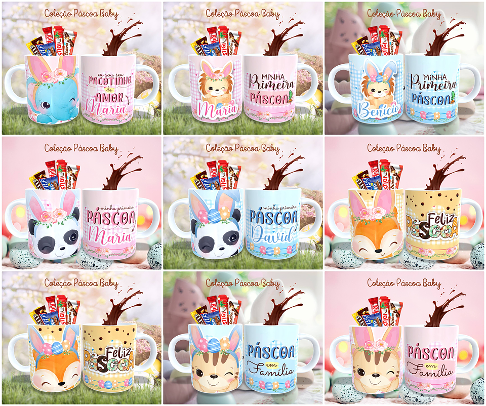 36 Arte para Caneca Almofada e Body Páscoa Baby Arquivo Editável  2