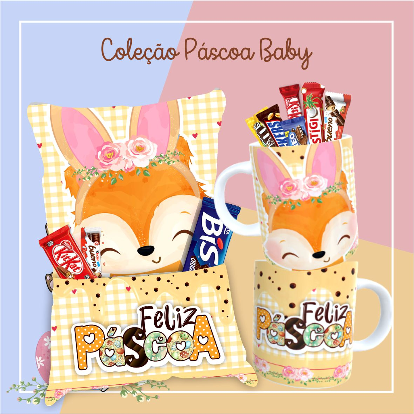 36 Arte para Caneca Almofada e Body Páscoa Baby Arquivo Editável  4