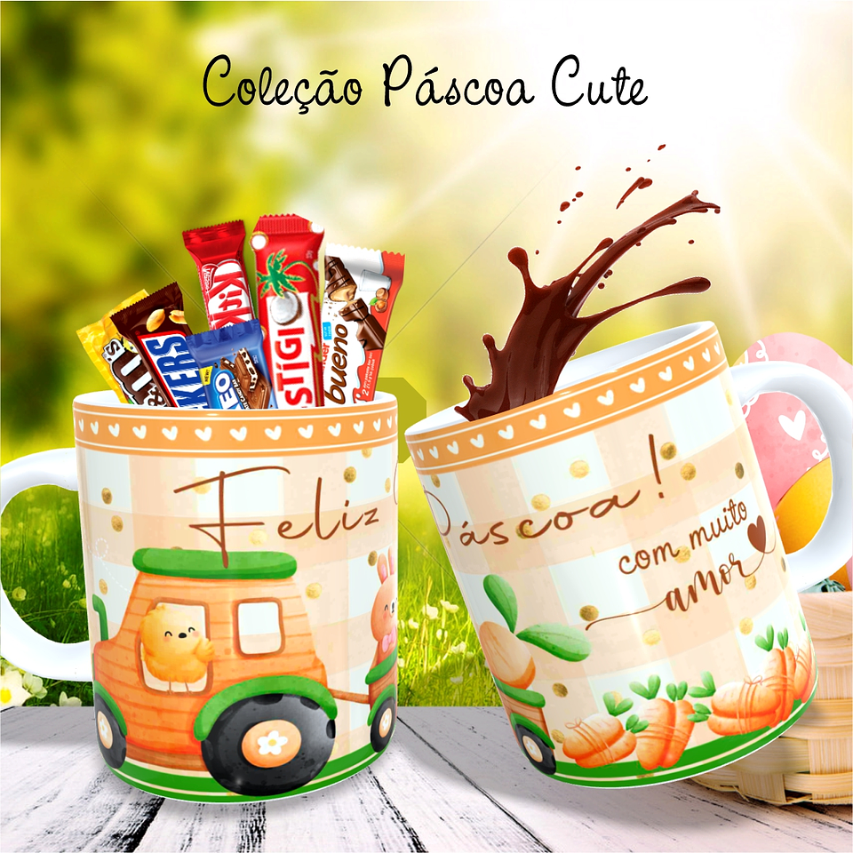 30 Arte para Caneca Almofada e Body Páscoa Cute Arquivo Editável 8