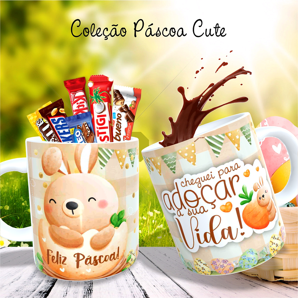 30 Arte para Caneca Almofada e Body Páscoa Cute Arquivo Editável 9