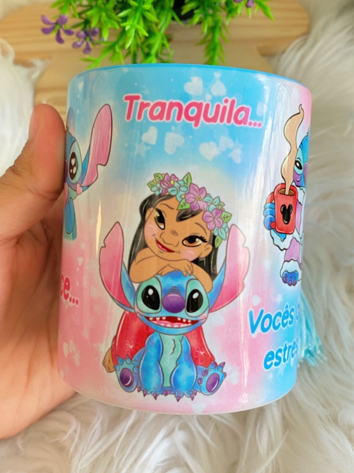 Artes Caneca Eu sou uma pessoa calma, doce vocês que me estressam Stitch Arquivo em Jpg 4