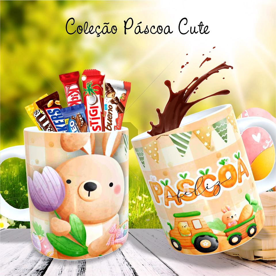 30 Arte para Caneca Almofada e Body Páscoa Cute Arquivo Editável 10