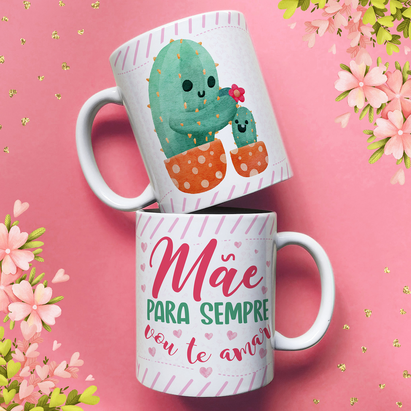 25 Artes para Caneca e Azulejo Dia das Mães Cactos Arquivo em Jpg  1