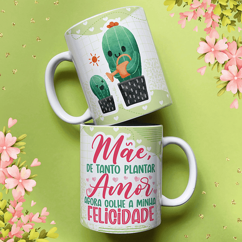 25 Artes para Caneca e Azulejo Dia das Mães Cactos Arquivo em Jpg 