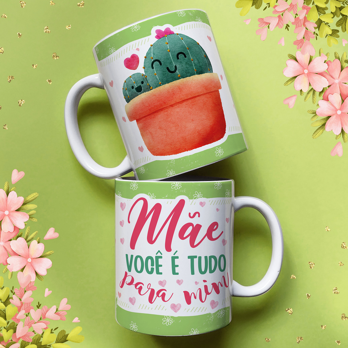 25 Artes para Caneca e Azulejo Dia das Mães Cactos Arquivo em Jpg  7