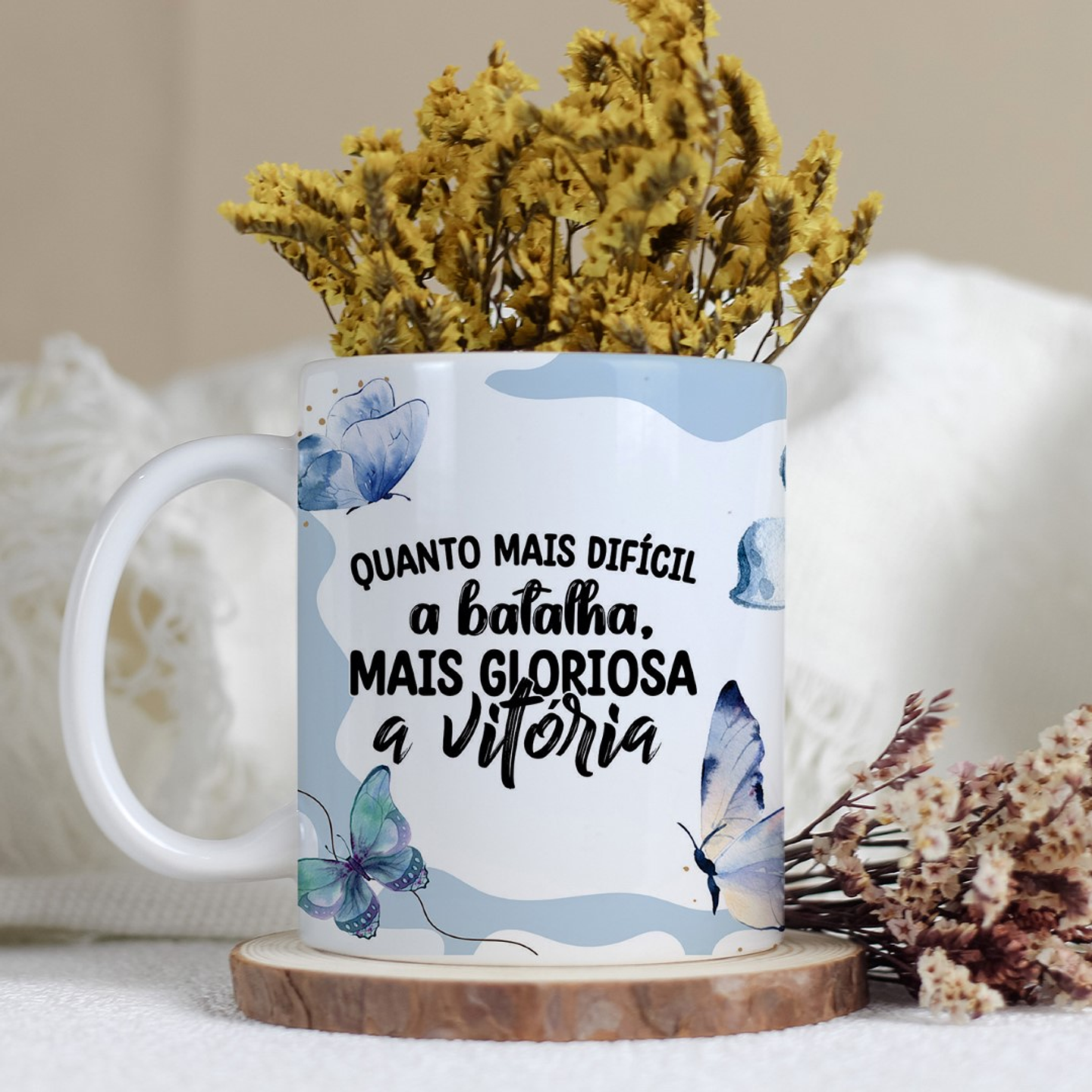 5 Arte para Caneca Borboleta Frases Superação Motivacional Arquivo Editável 4