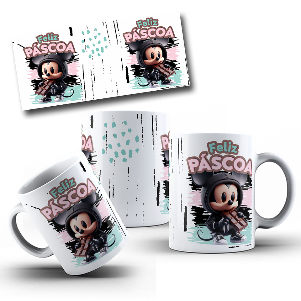 5 Arte para Caneca Páscoa Disney 3d Arquivo Editável 2