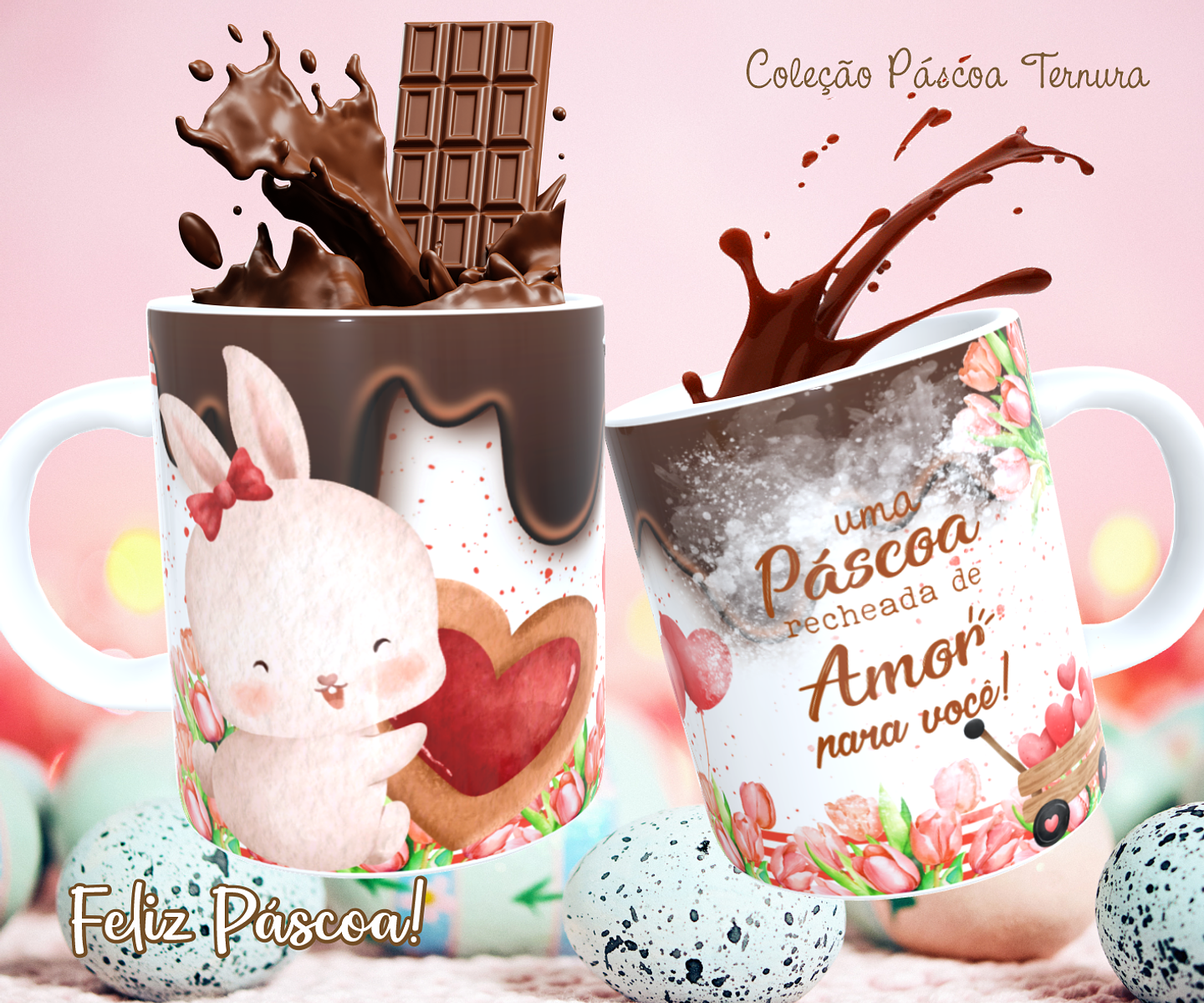 30 Arte para Caneca e Almofada Páscoa Cute Arquivo Editável 12