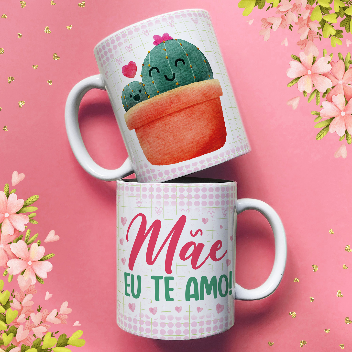25 Artes para Caneca e Azulejo Dia das Mães Cactos Arquivo em Jpg  11