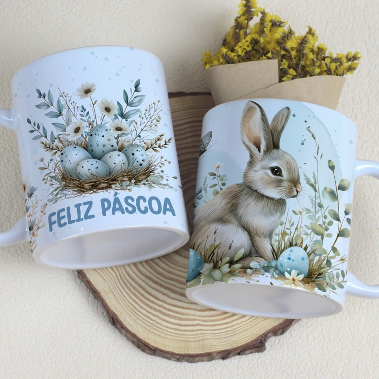 6 Arte para Caneca Coelhinho Páscoa Arquivo Editável 1