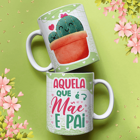 25 Artes para Caneca e Azulejo Dia das Mães Cactos Arquivo em Jpg 