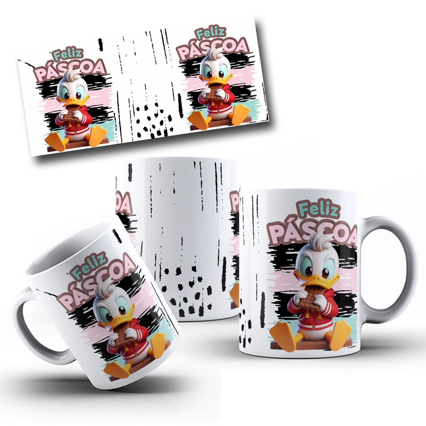 5 Arte para Caneca Páscoa Disney 3d Arquivo Editável 4