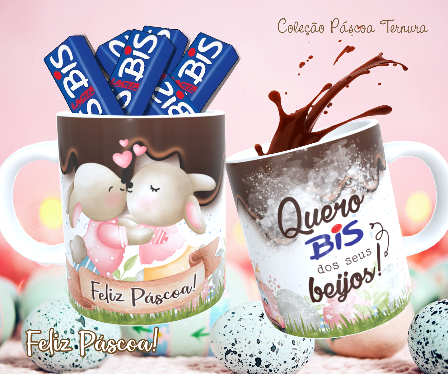 30 Arte para Caneca e Almofada Páscoa Cute Arquivo Editável 13