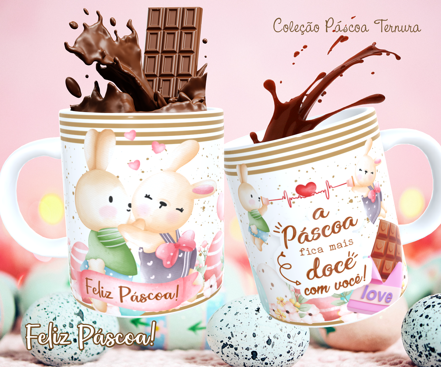 30 Arte para Caneca e Almofada Páscoa Cute Arquivo Editável 15