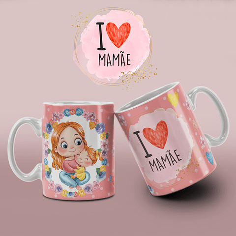 9 Arte para Caneca Mãe de Menina Arquivo Editável