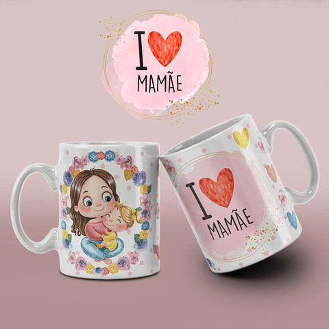 9 Arte para Caneca Mãe de Menina Arquivo Editável