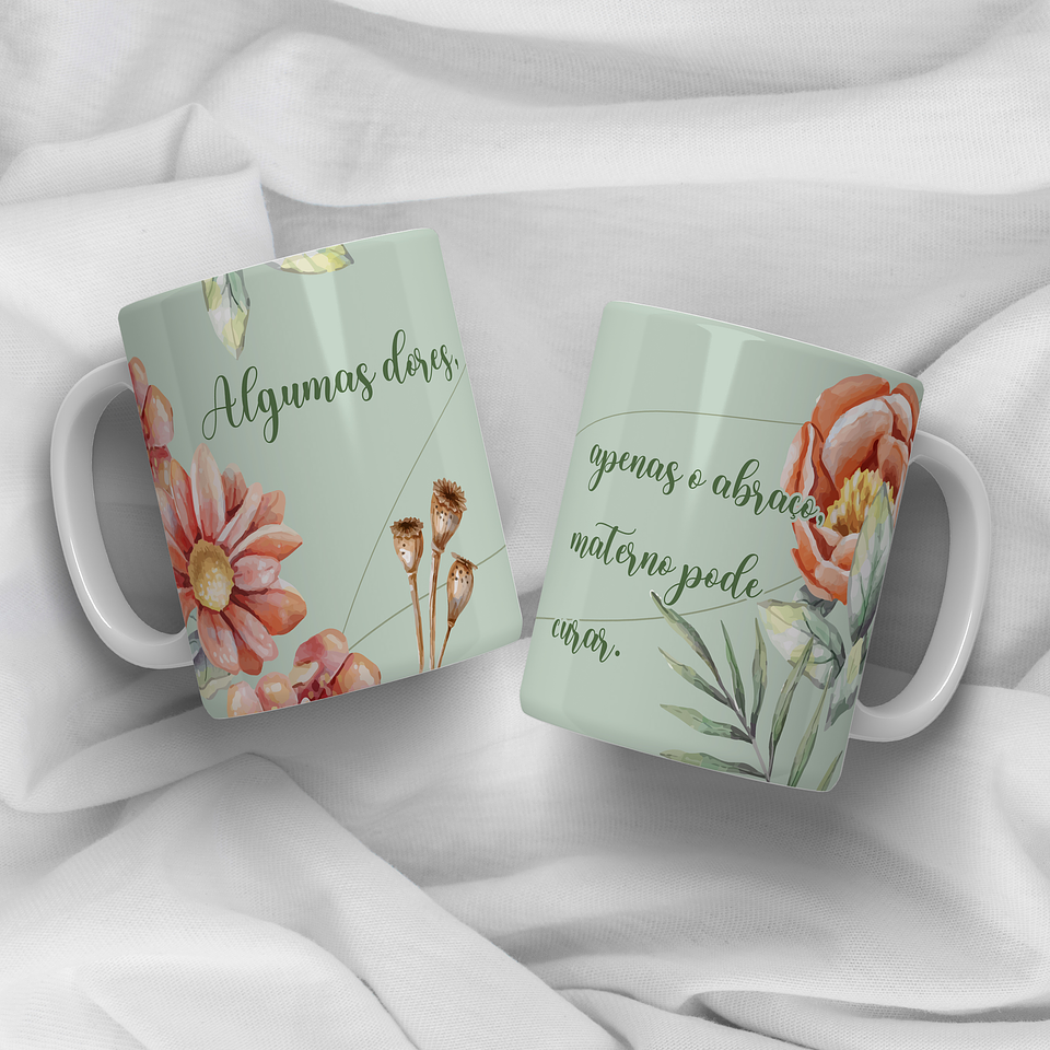 12 Arte para Caneca Dia das Mães Rosas e Flores Arquivo Editável 3