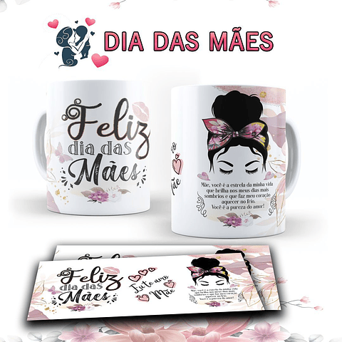 15 Arte para Caneca Dia das Mães Arquivo Editável 