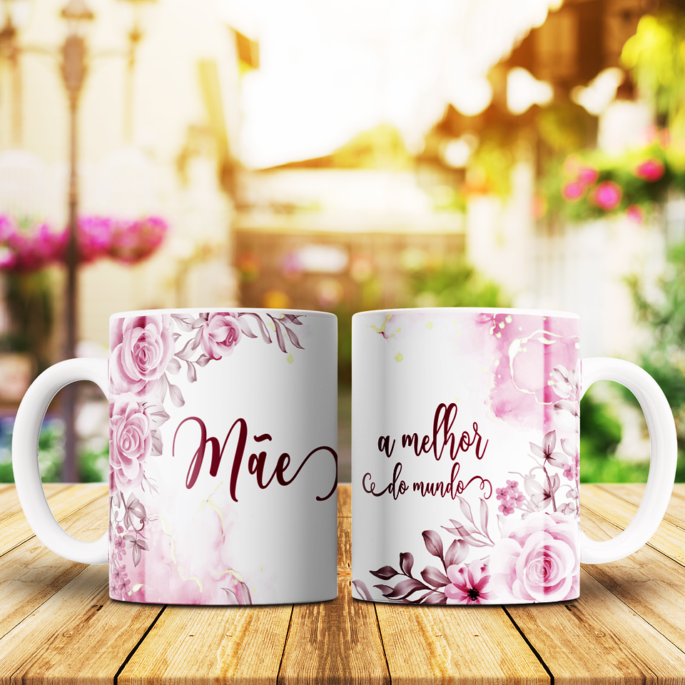 12 Arte para Caneca Dia das Mães Rosas e Flores Arquivo Editável 9