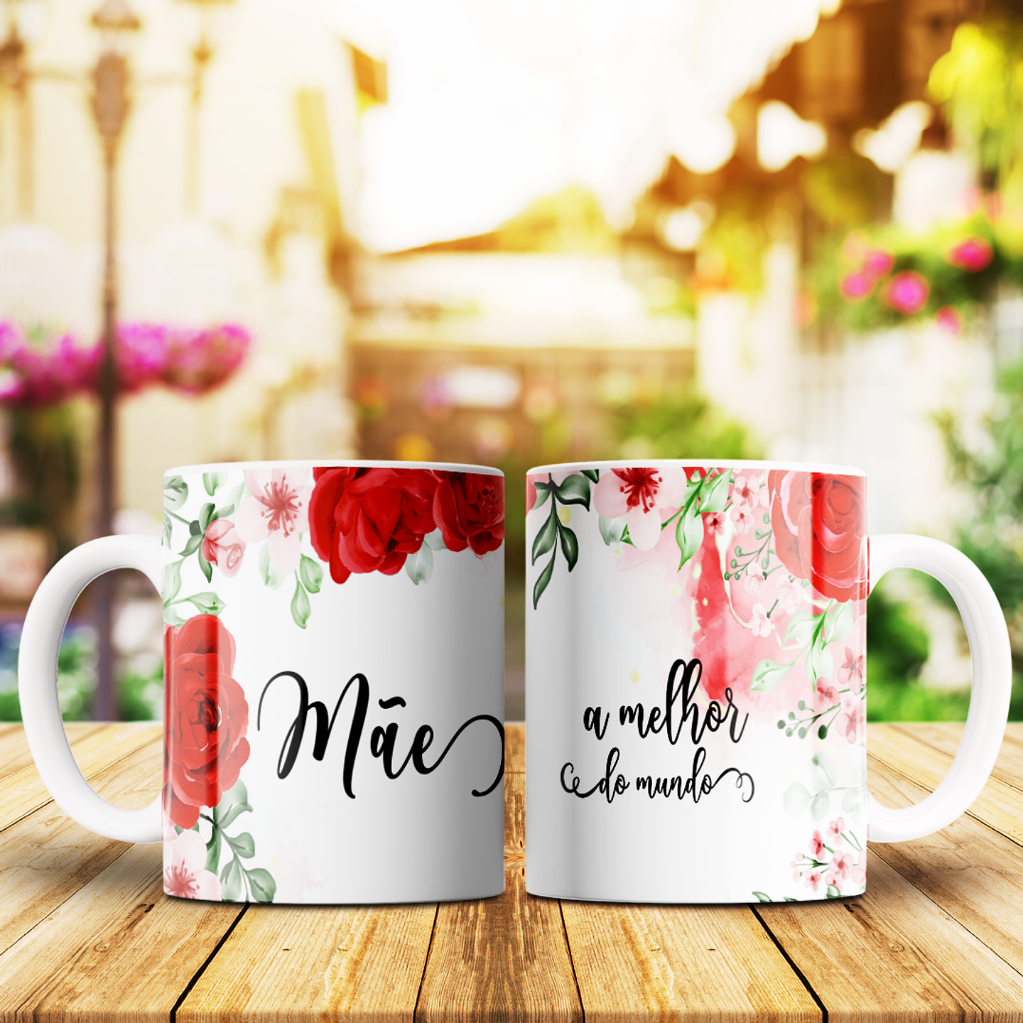 12 Arte para Caneca Dia das Mães Rosas e Flores Arquivo Editável 10