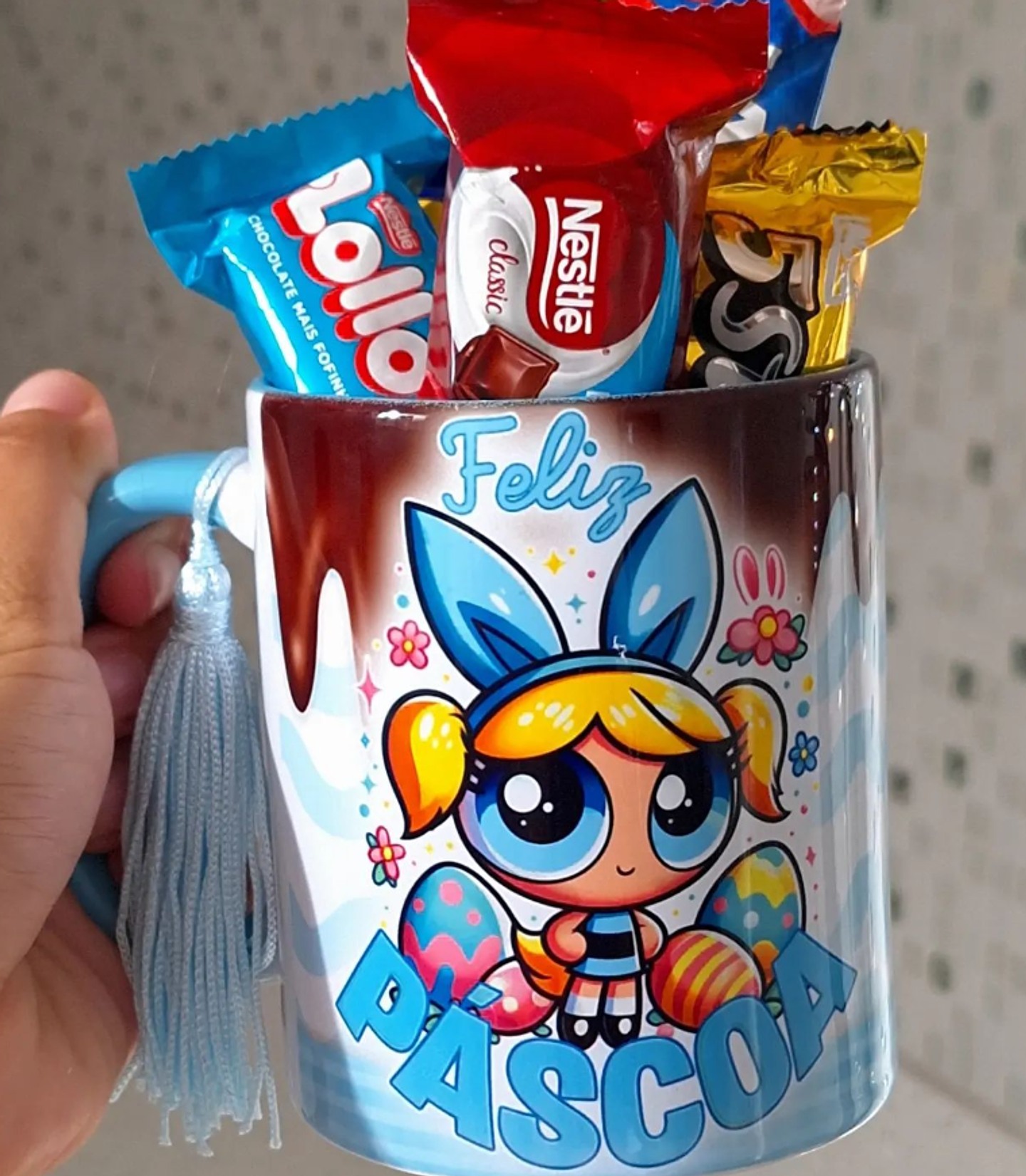 3 Artes para Caneca Meninas Super Poderosas Páscoa Arquivo em Png 2