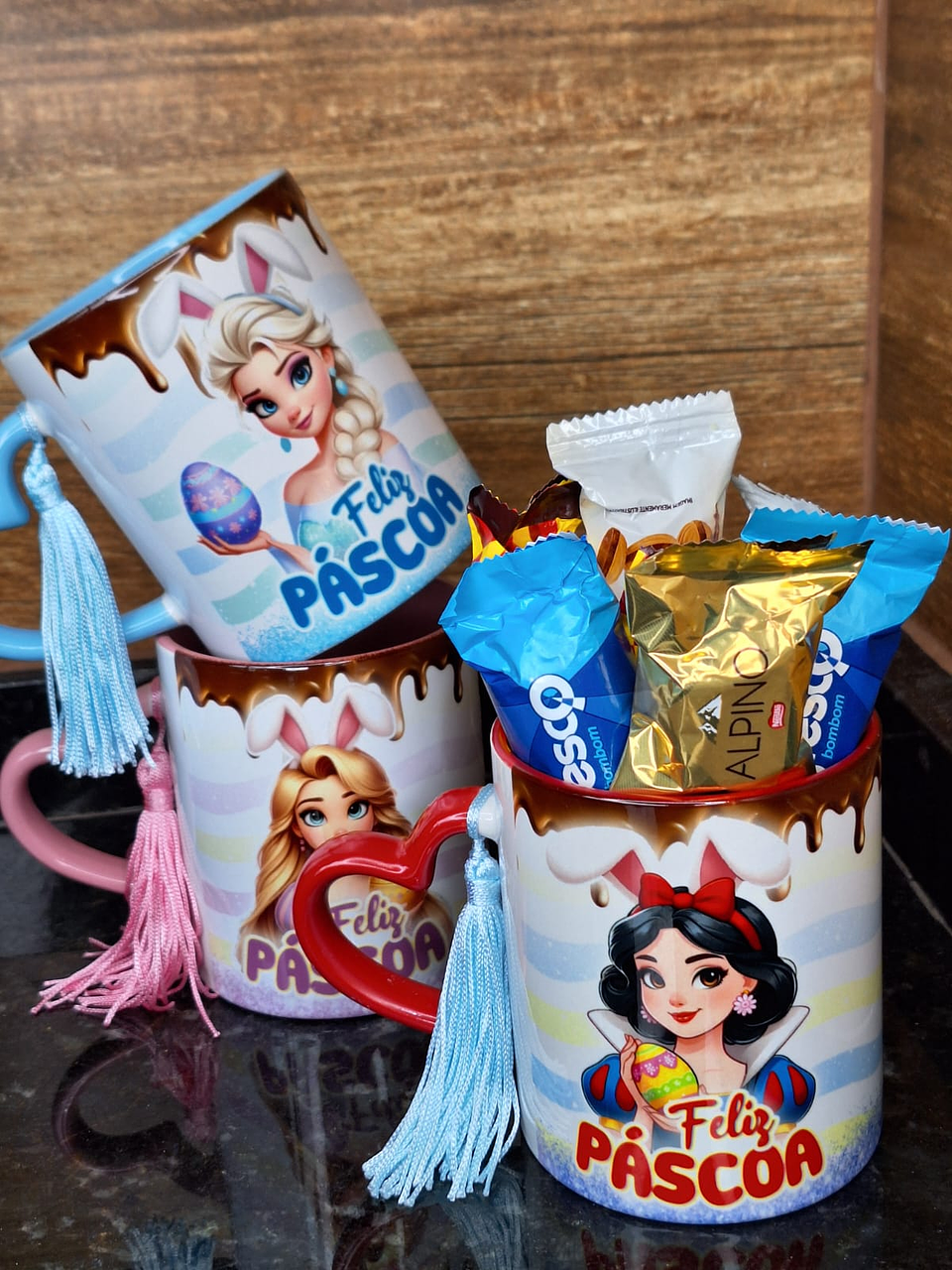 16 Artes para Caneca Páscoa Disney Princesas Arquivo em Png 2