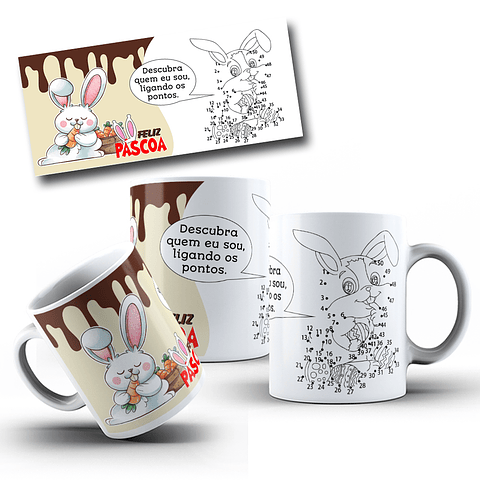 5 Artes para Caneca Coelhinho da Páscoa Arquivo Editável