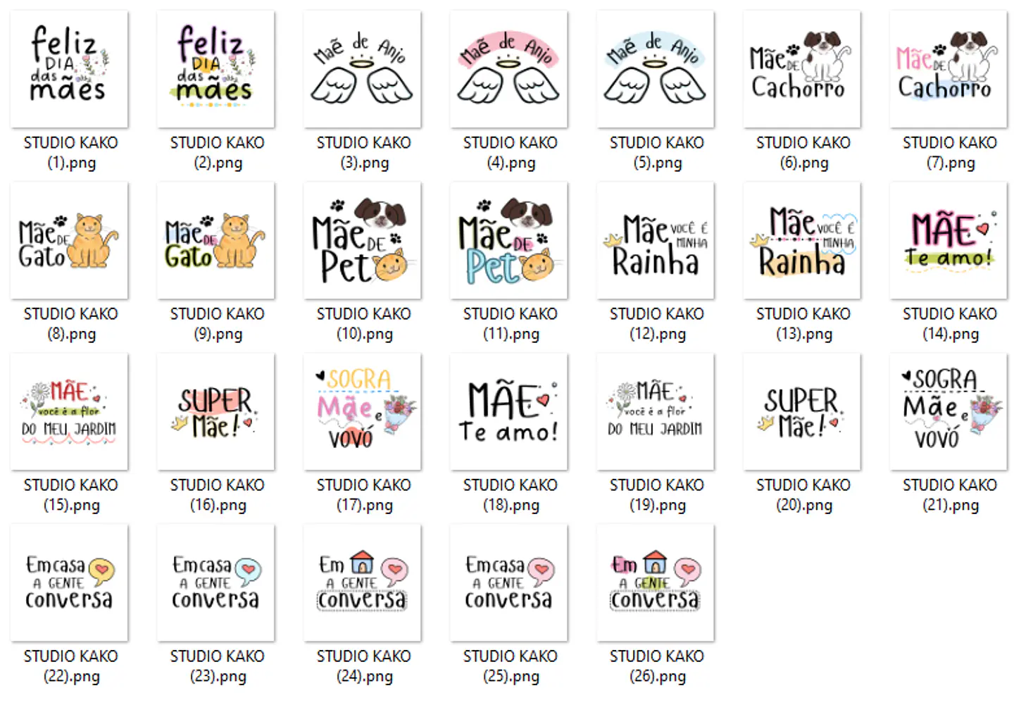 Kit Digital Dia das Mães em Png  3