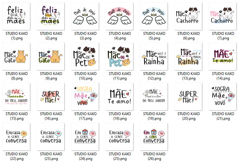 Kit Digital Dia das Mães em Png  3