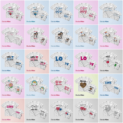 Mega Pack Artes para Camisa Dia das Mães Tal Mãe Tal Filha 