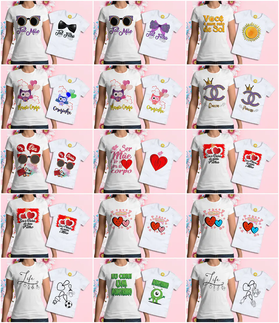 Mega Pack Artes para Camisa Dia das Mães Tal Mãe Tal Filha  3
