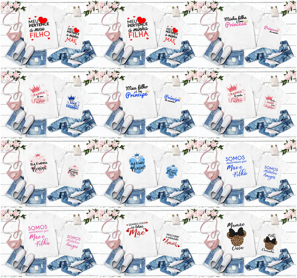 Mega Pack Artes para Camisa Dia das Mães Tal Mãe Tal Filha  8