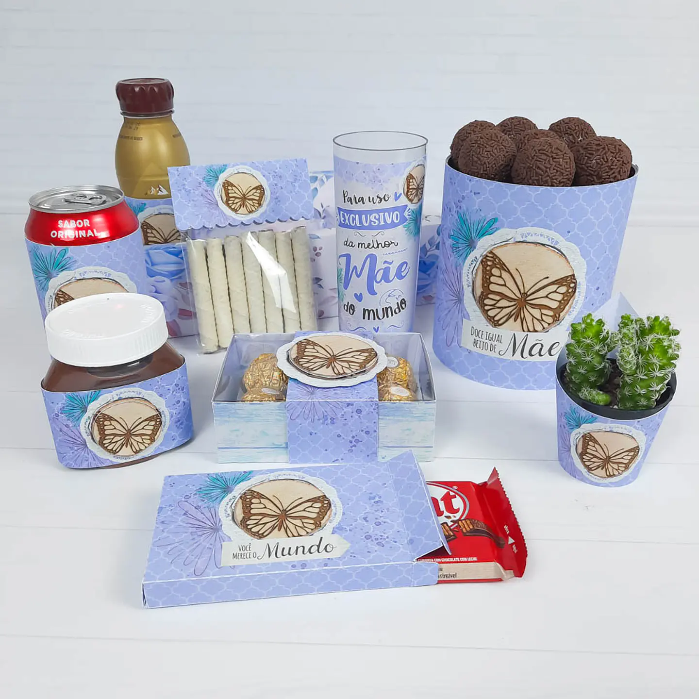 Arquivos Prontos para Cesta de Bebidas e Doces Lilas em Pdf  1