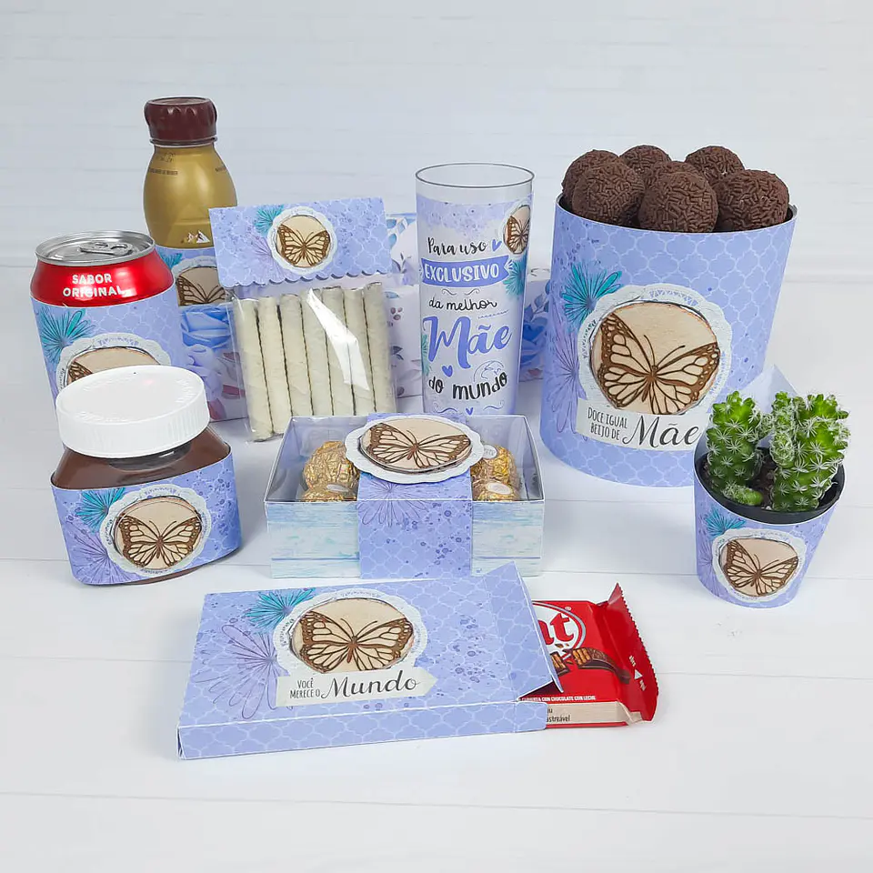 Arquivos Prontos para Cesta de Bebidas e Doces Lilas em Pdf  1