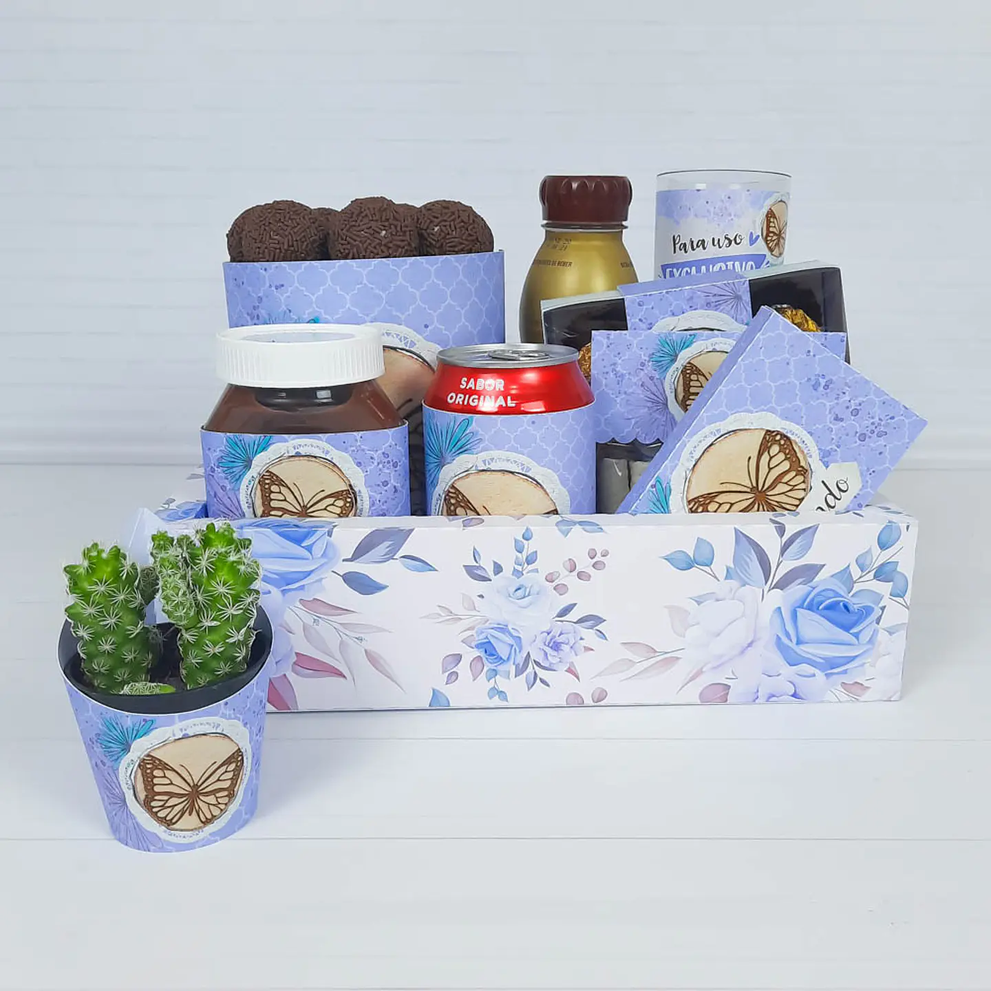 Arquivos Prontos para Cesta de Bebidas e Doces Lilas em Pdf  2