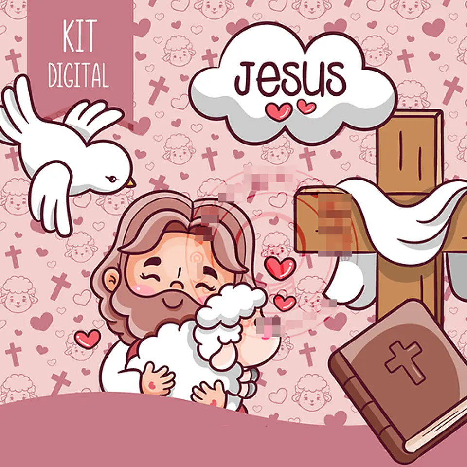 Kit Digital Jesus Deus Cristã em Png 5