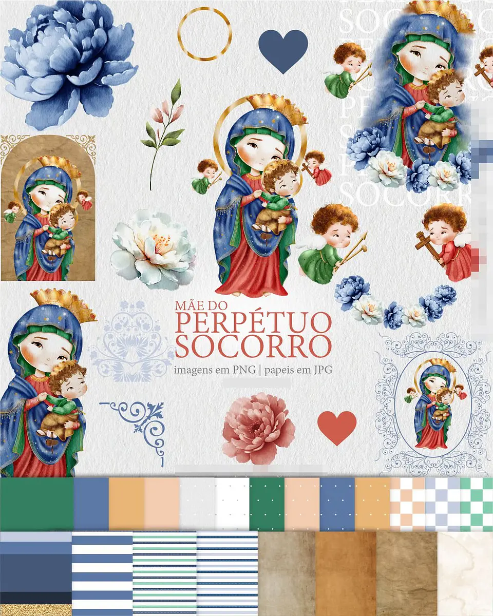 Kit Digital Nossa Senhora do Perpetuo Socorro em Png  1