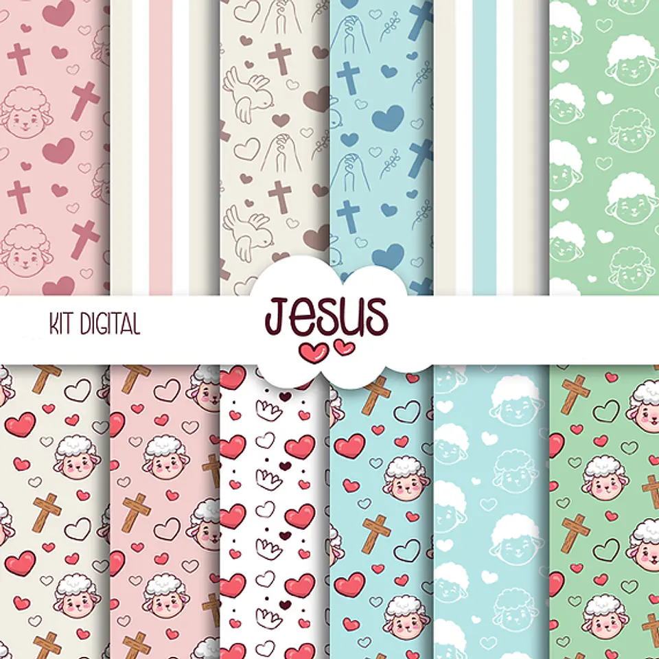 Kit Digital Jesus Deus Cristã em Png 9