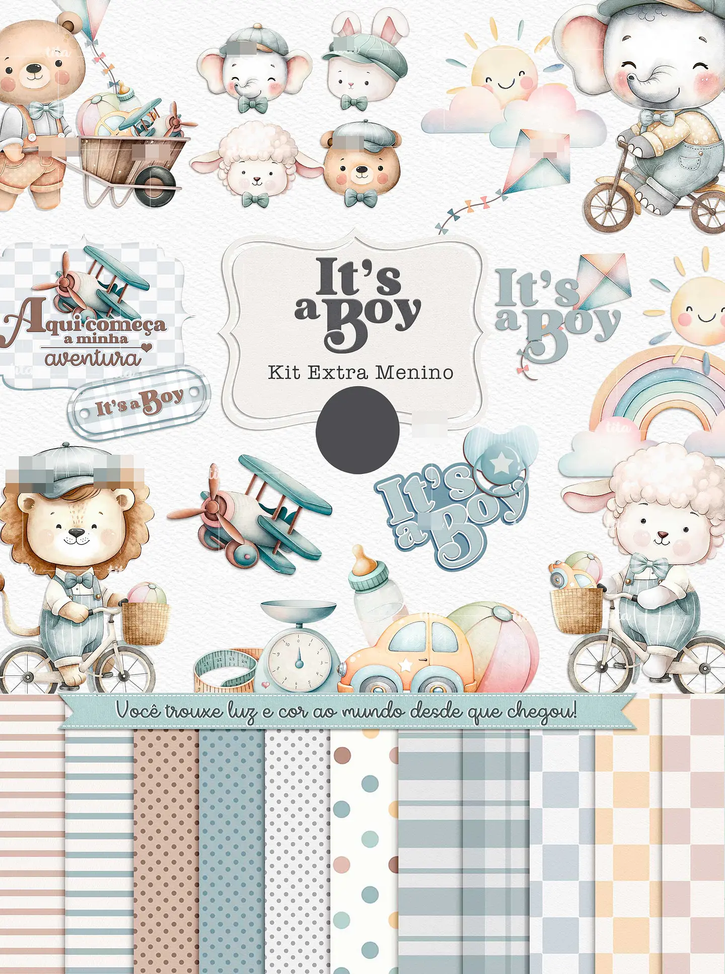 Kit Digital Primaveira Menino SpringTime Its a Boy em Png 1