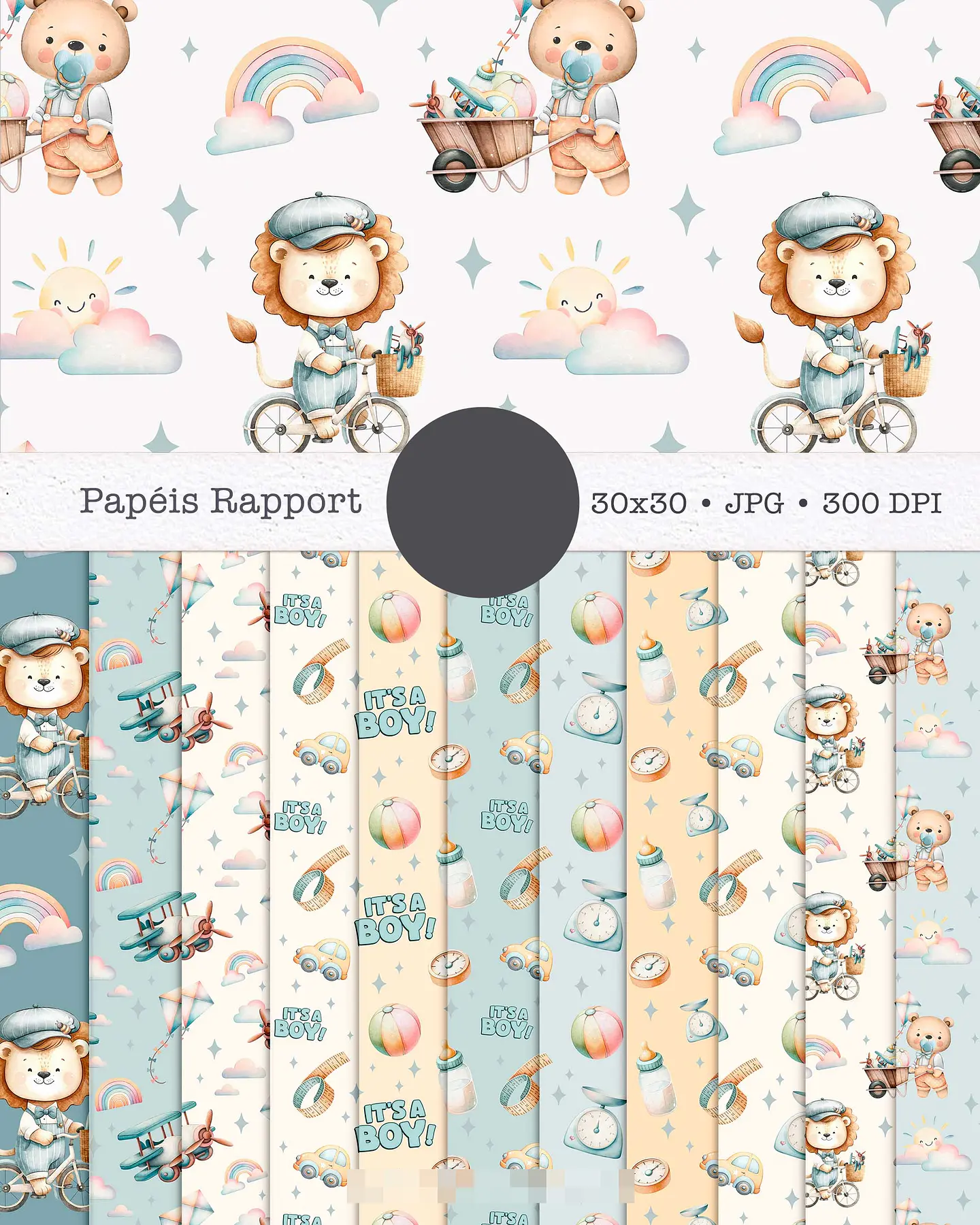 Kit Digital Primaveira Menino SpringTime Its a Boy em Png 3